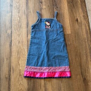 Vintage Hello Kitty denim sleeveless girls dress size M